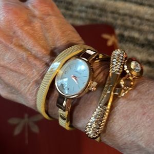 NWOT  Watch Leather Rivets Charm Wrap Around Watch Band